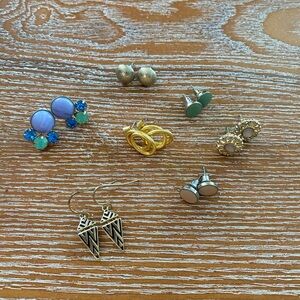 Bundle of earrings, EUC, Madewell, Express, Francesca’s, Old Navy, Gold, Posts